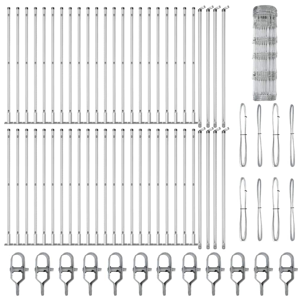 Wildzaun Silber 100 x 0,8 m Verzinkter Stahl