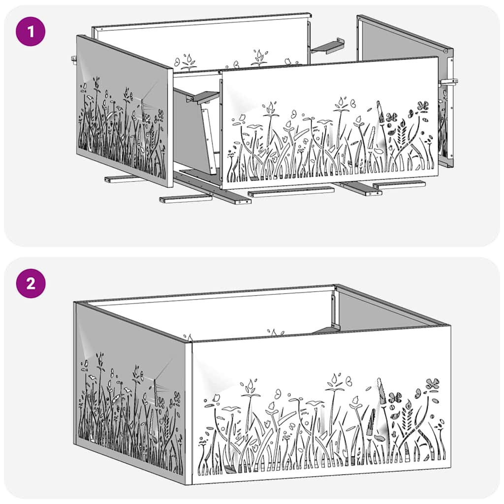 Feuerstelle Schwarz 60 x 60 x 30 cm Stahl