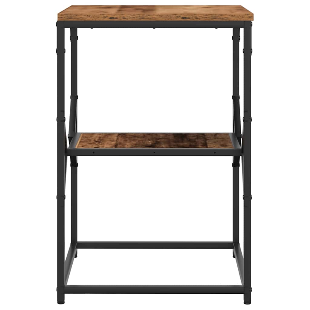 Beistelltisch Altholz 41 x 40 x 60 cm Ingenieurholz und Stahl