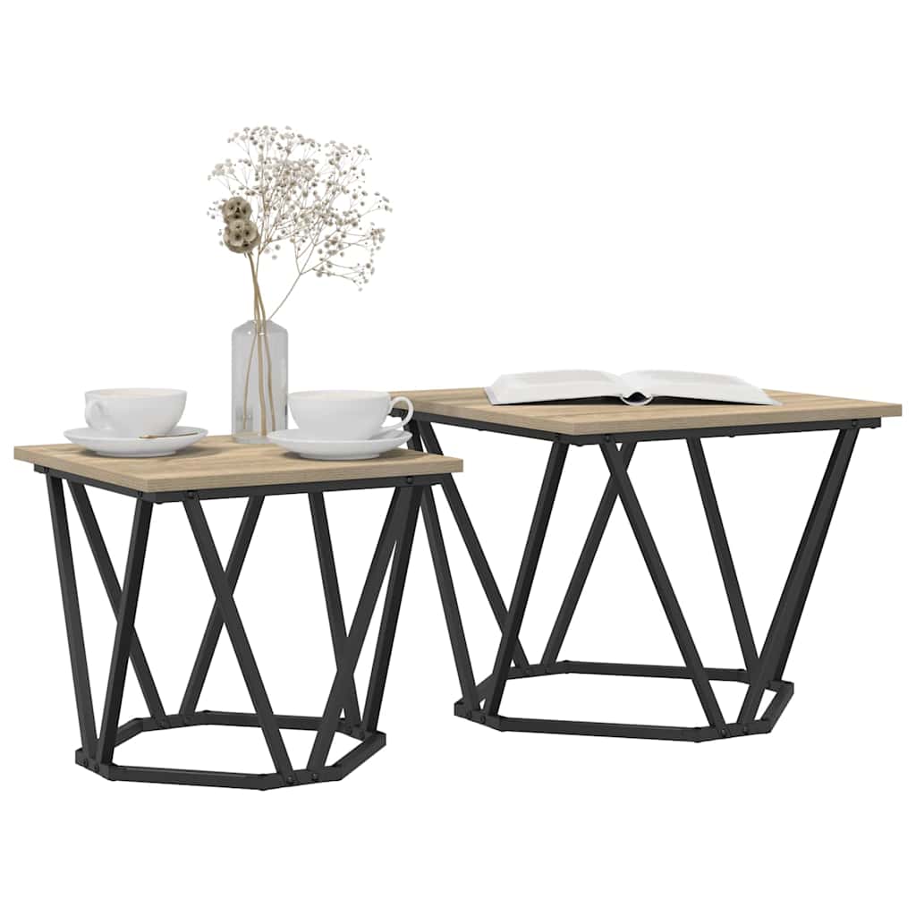 Beistelltisch-Set 2 pcs Sonoma Eiche 50 x 50 x 40 cm