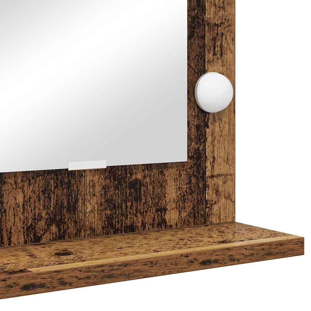 Kosmetikspiegel Altholz 100 x 55 x 18 cm Holzwerkstoff und Glas