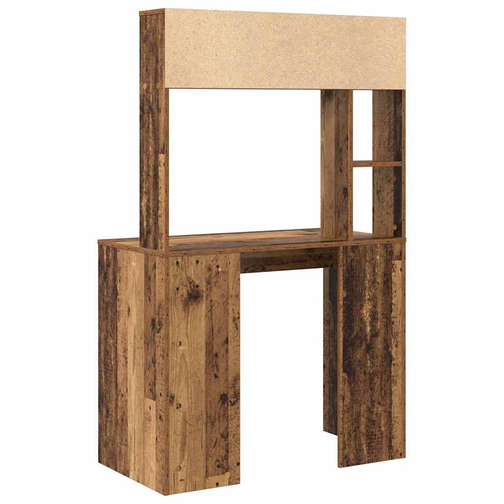 Schreibtisch mit Regal Altholz 91 x 50 x 149 cm Holzwerkstoff