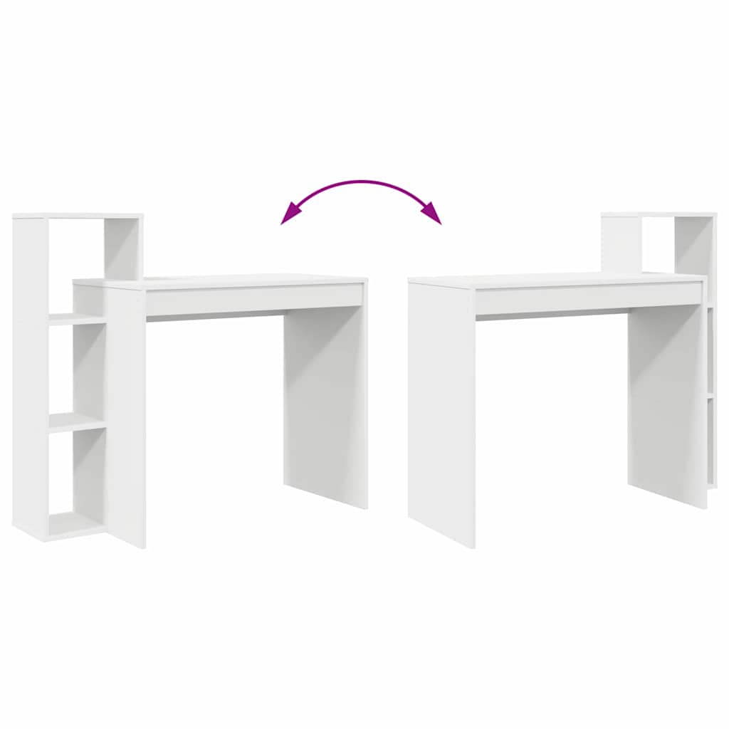 Schreibtisch mit Regal Weiß 100 x 40 x 90 cm Holzwerkstoff