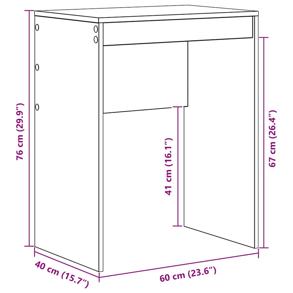 Schreibtisch Betongrau 60 x 40 x 76 cm Holzwerkstoff