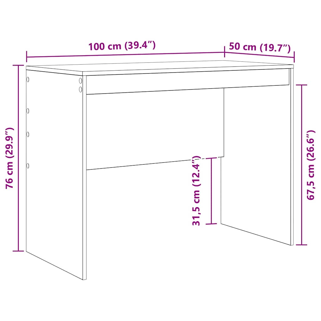 Schreibtisch Sonoma Eiche 100 x 50 x 76 cm Holzwerkstoff