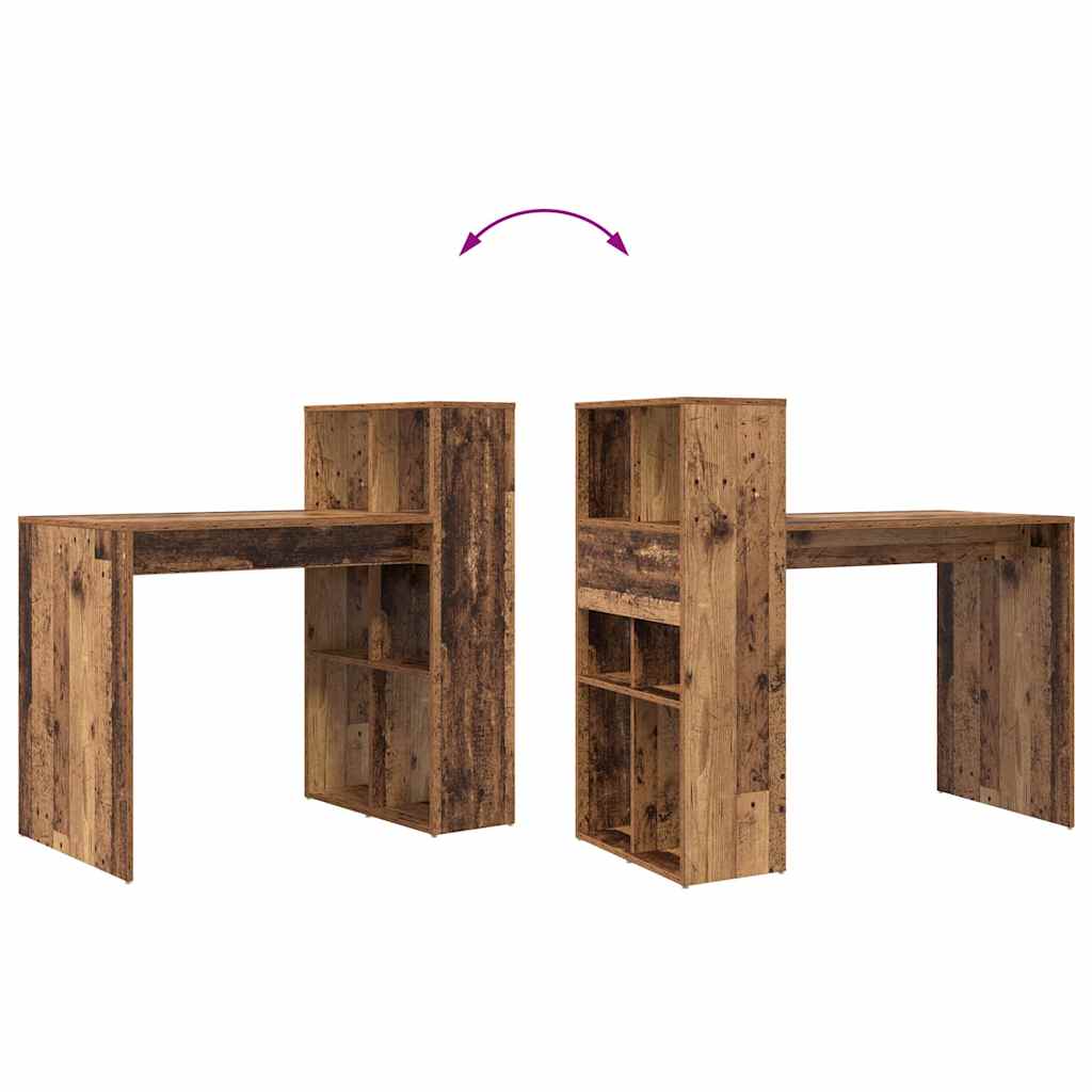 Tisch mit Regal Altholz 108 x 55 x 103,5 cm Holzwerkstoff