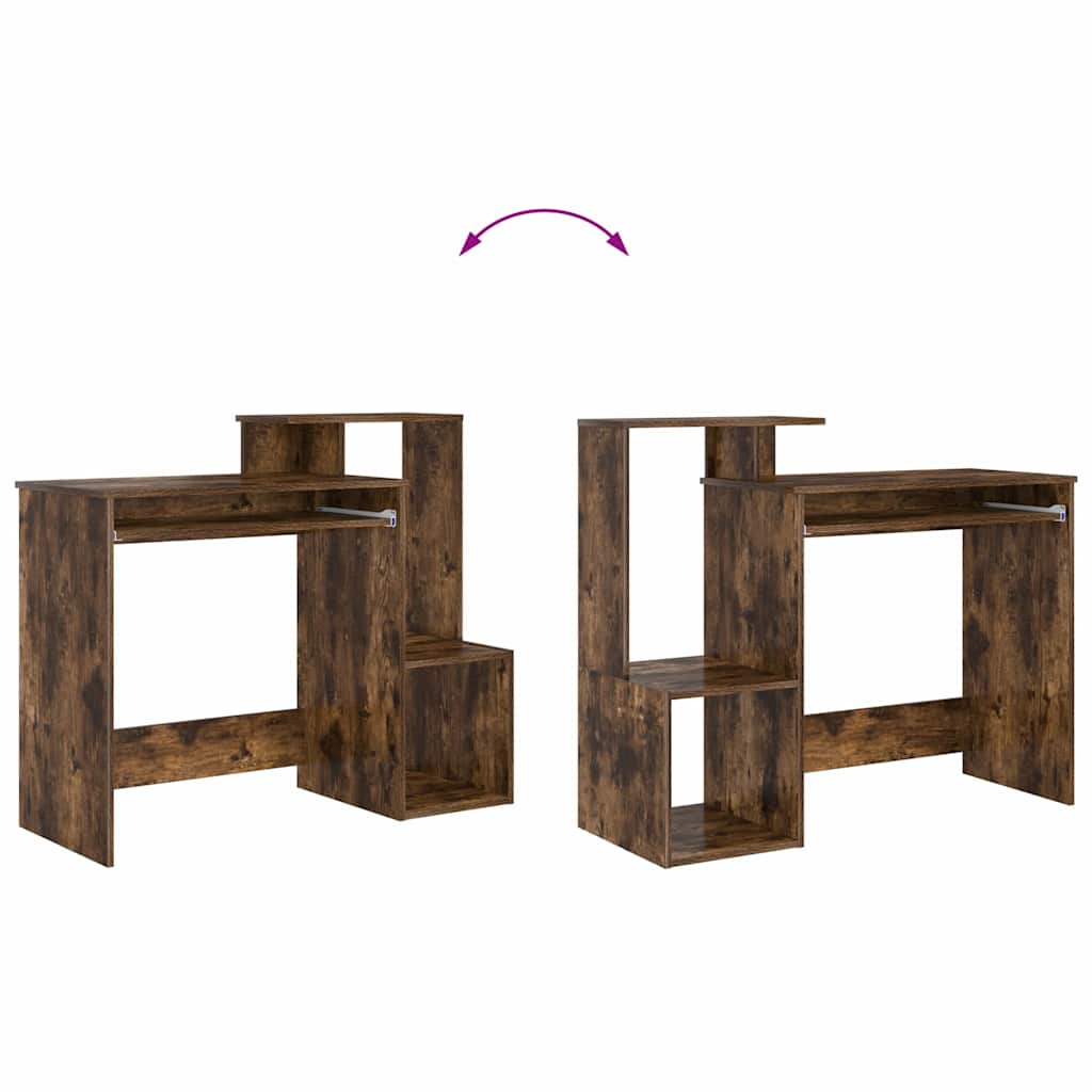 Tisch mit Regal Räuchereiche 106 x 40 x 88,5 cm Holzwerkstoff