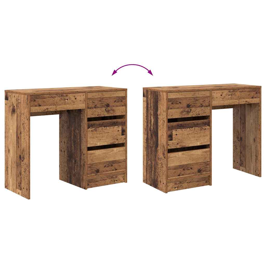 Schreibtisch mit Regal Altholz 90 x 37.5 x 75 cm Holzwerkstoff