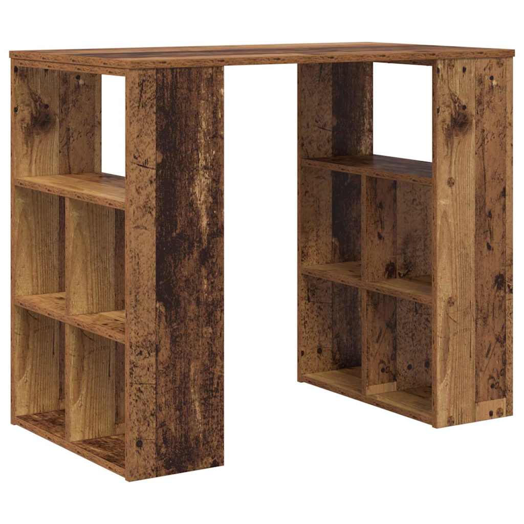 Schreibtisch mit Regal Altholz 90 x 50 x 75 cm Holzwerkstoff