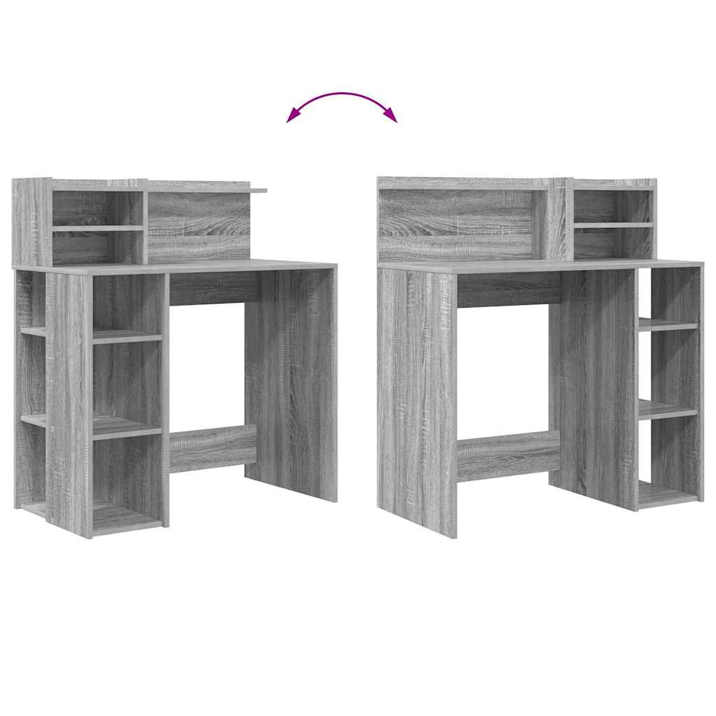 Schreibtisch mit Stauraum Grau Sonoma 90 x 48 x 101,5 cm