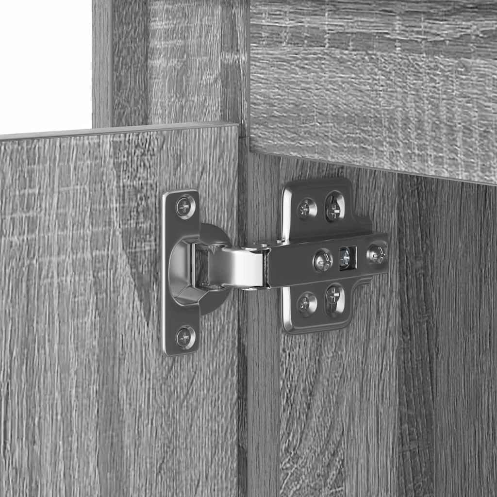 Nachttisch mit Grau 44 x 34.5 x 45 cm Holzwerkstoff