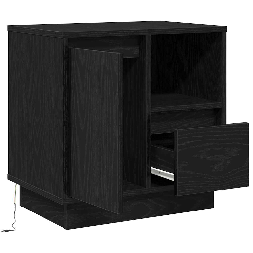Nachttisch mit 2 pcs Schwarz 50 x 34,5 x 50 cm Holzwerkstoff