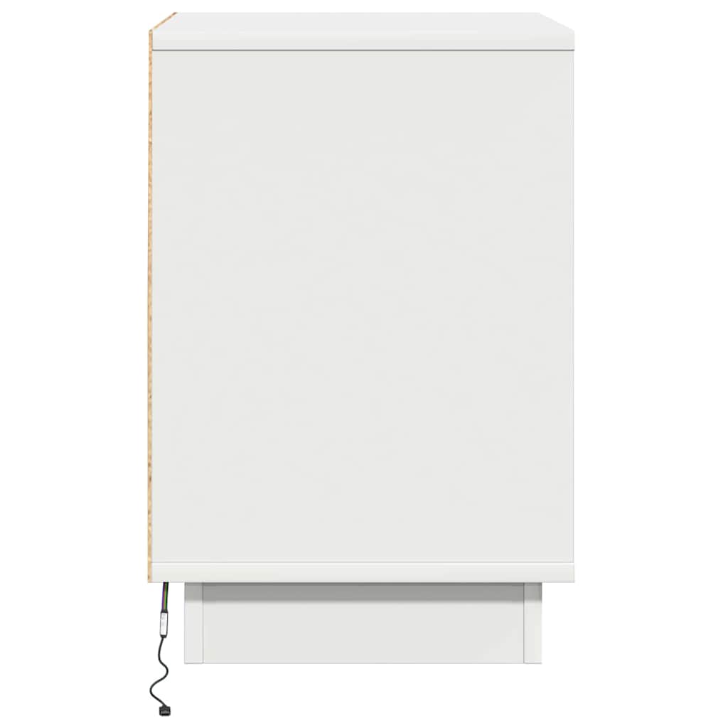 Nachttisch mit 2 pcs Weiß 39 x 34,5 x 50 cm Holzwerkstoff