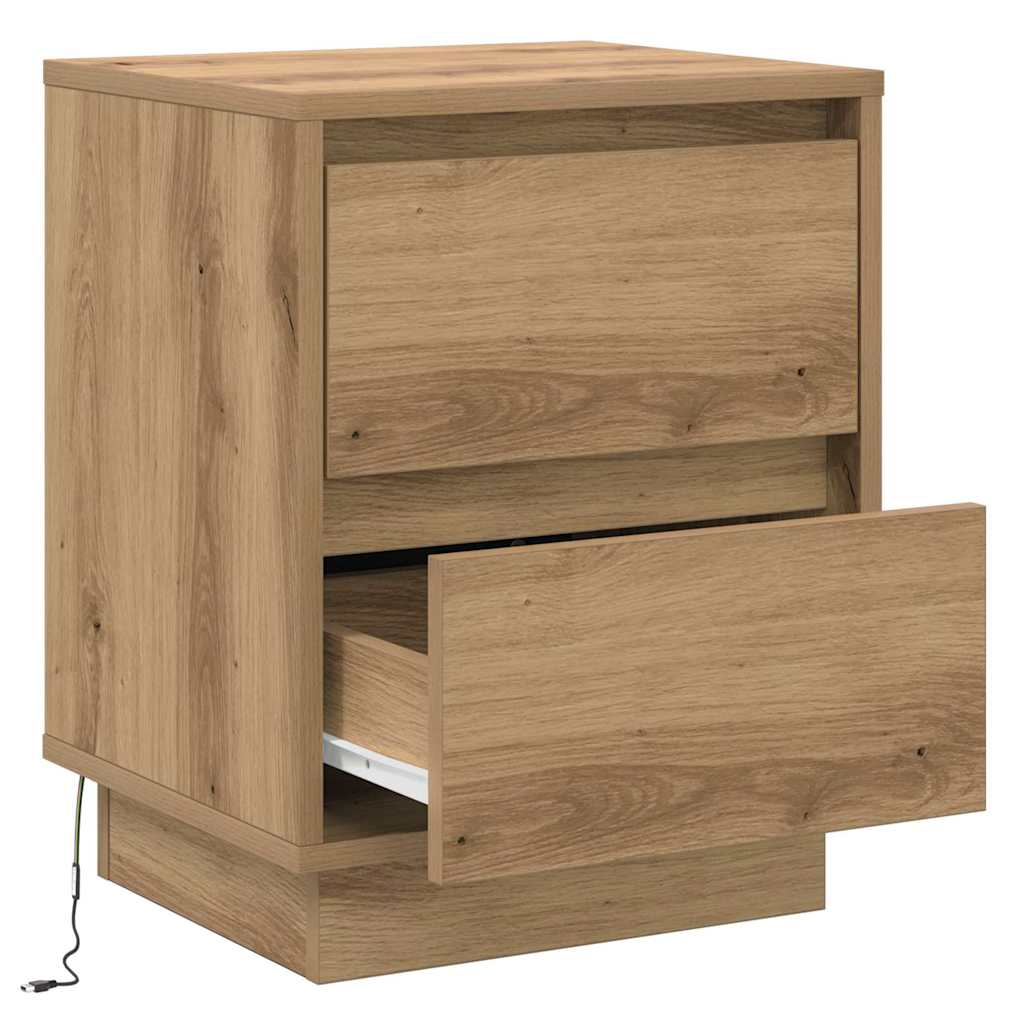 Nachttisch 2 pcs Artisan-Eiche 39 x 34,5 x 50 cm Holzwerkstoff