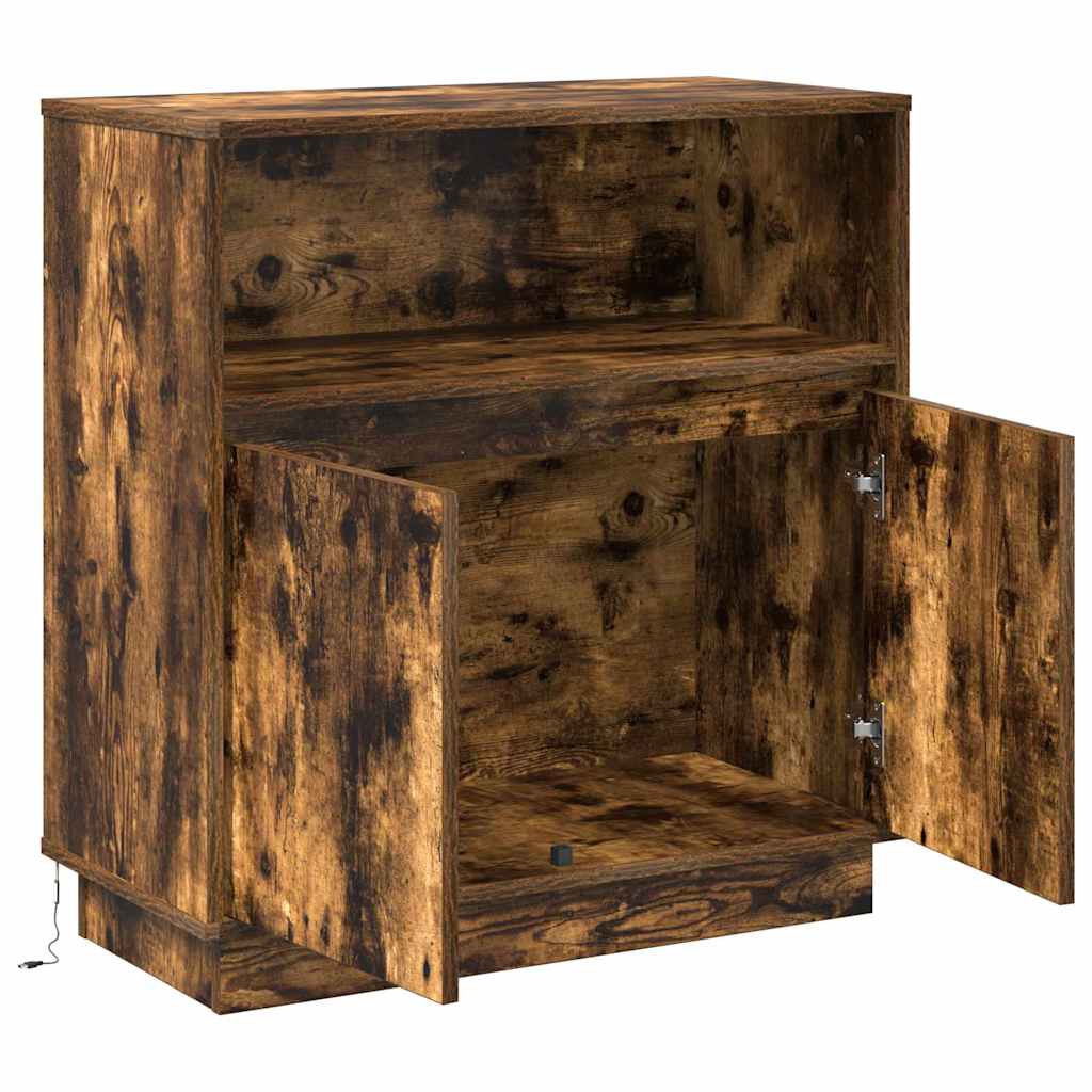Sideboard mit LED Räuchereiche 71 x 34,5 x 75 cm Holzwerkstoff