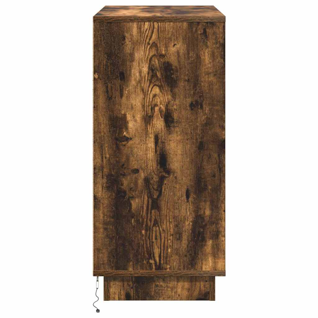 Sideboard mit LED Räuchereiche 71 x 34,5 x 75 cm Holzwerkstoff