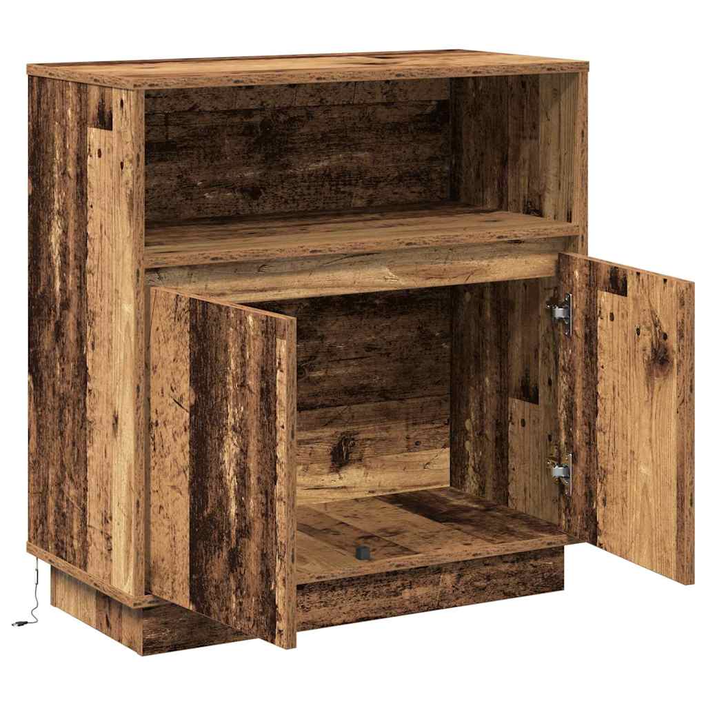 Sideboard mit LED Altholz 71 x 34,5 x 75 cm Holzwerkstoff