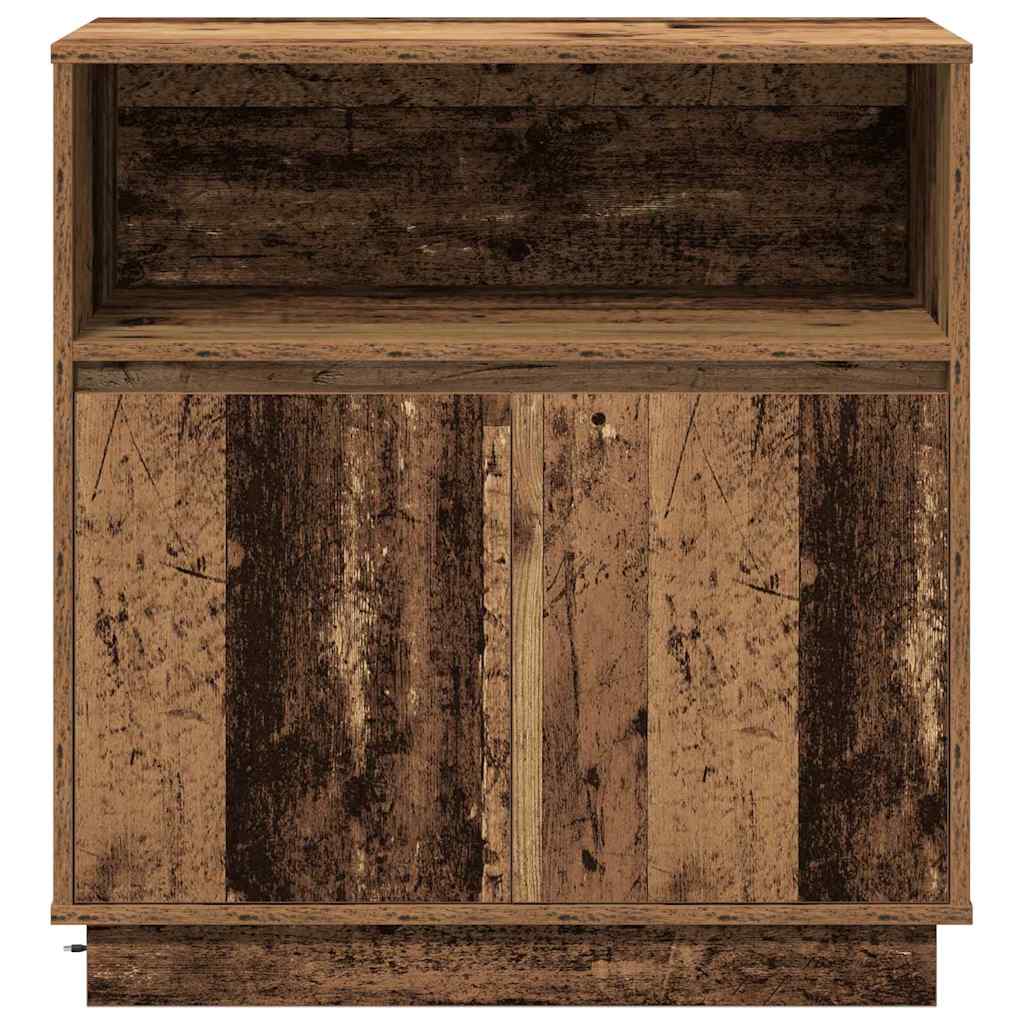 Sideboard mit LED Altholz 71 x 34,5 x 75 cm Holzwerkstoff
