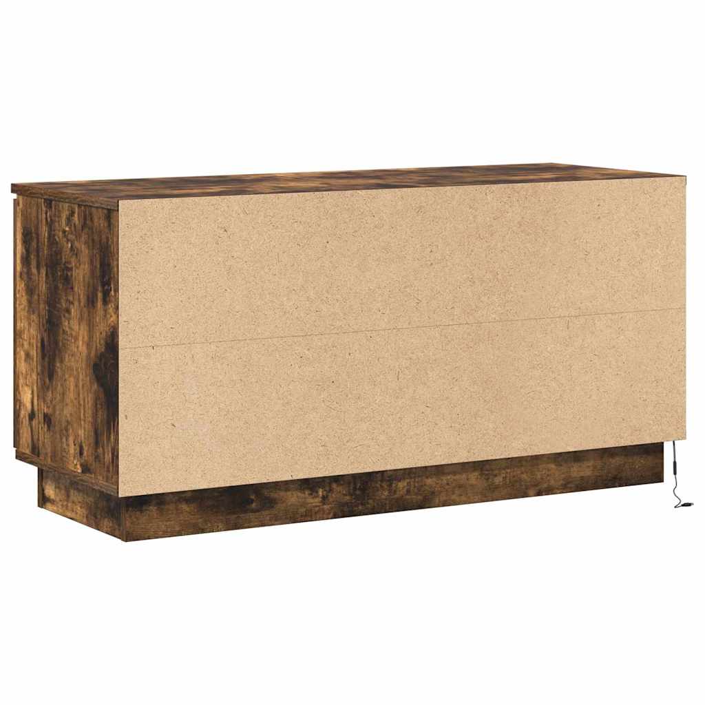 TV-Schrank mit LED Räuchereiche 100 x 38 x 49 cm Holzwerkstoff