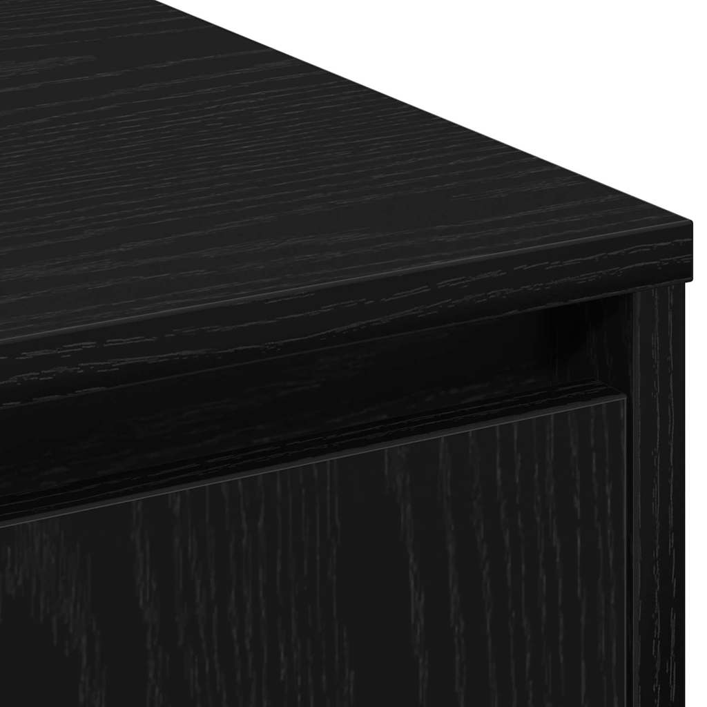LED-Sideboard mit Regal Schwarz Eichen-Optik 90 x 32 x 75 cm