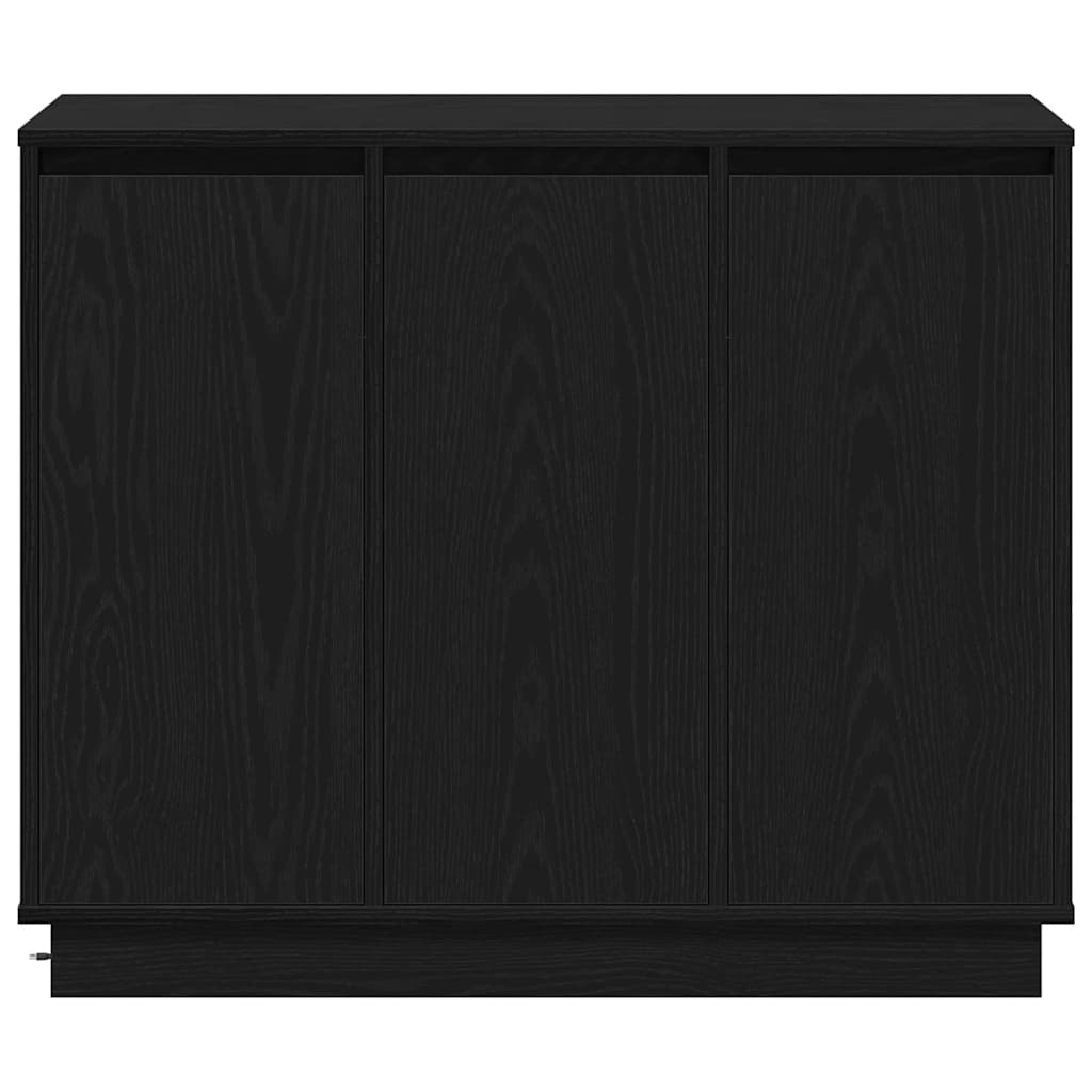 LED-Sideboard mit Regal Schwarz Eichen-Optik 90 x 32 x 75 cm