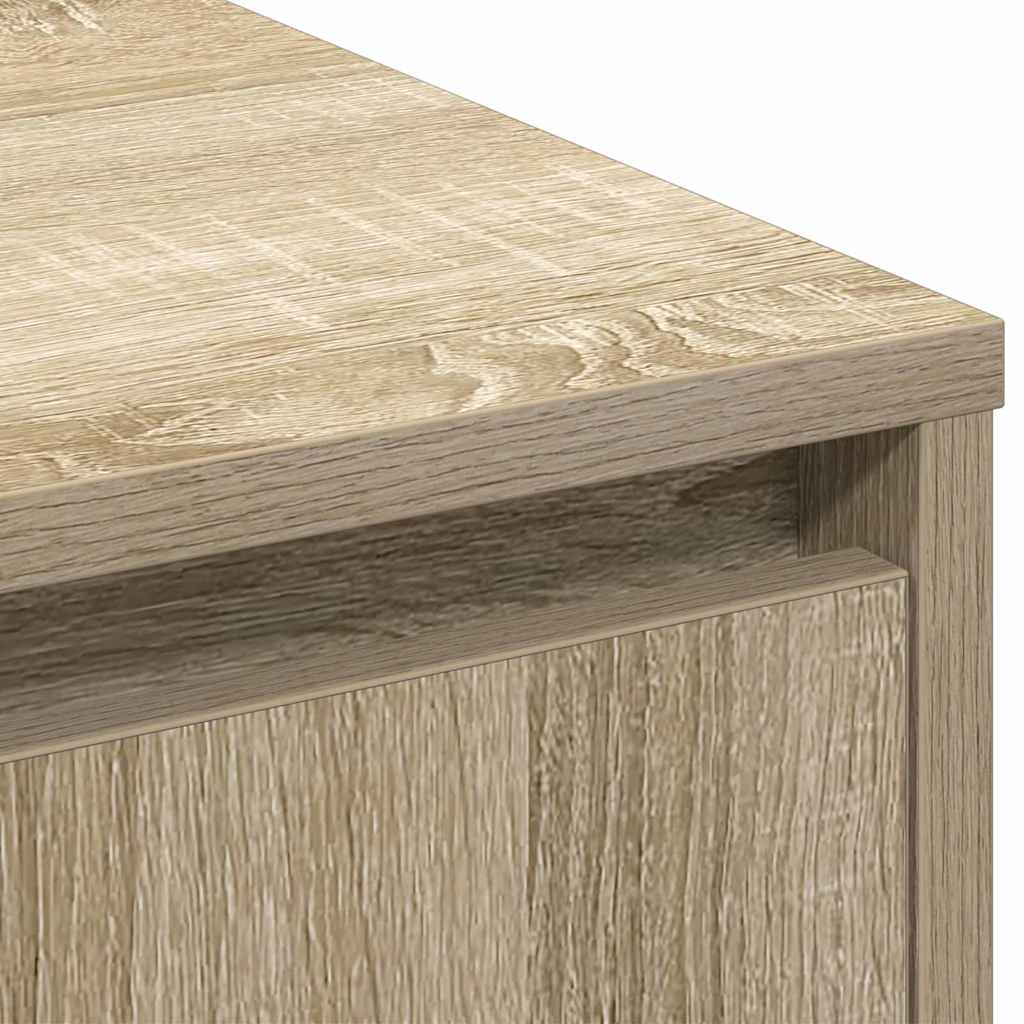 LED-Sideboard Sonoma-Eiche 90 x 32 x 75 cm Holzwerkstoff