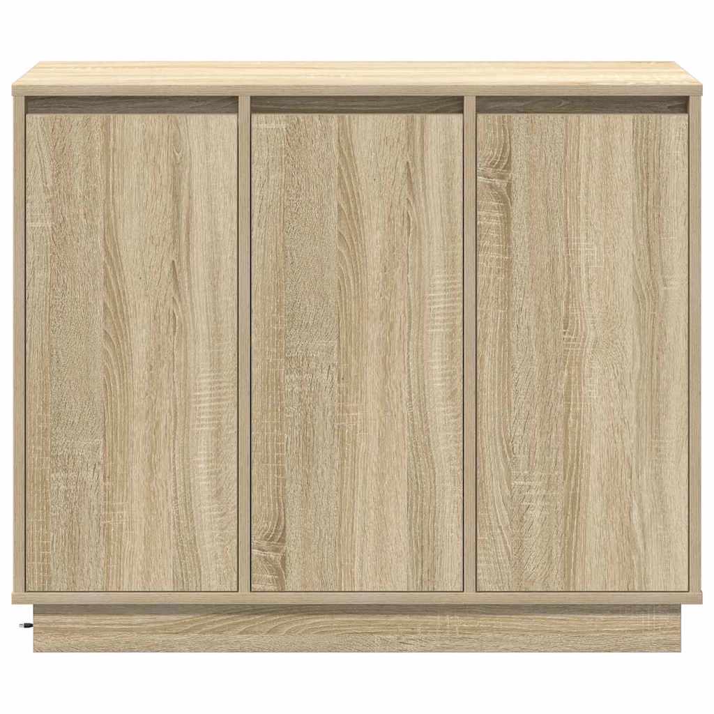LED-Sideboard Sonoma-Eiche 90 x 32 x 75 cm Holzwerkstoff