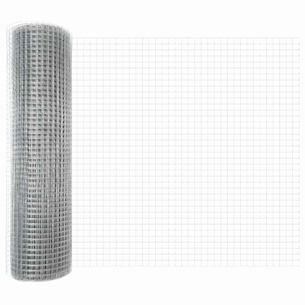 Zaun mit Pfosten Silber 0,6 x 10 m Stahl