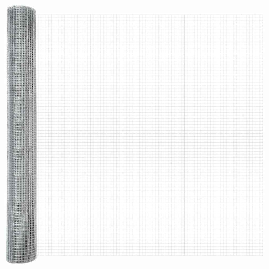 Zaun mit Pfosten Silber 1,2 x 50 m Stahl