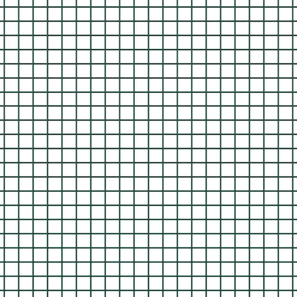 Zaun mit Pfosten Grün 1,5 x 50 m Stahl