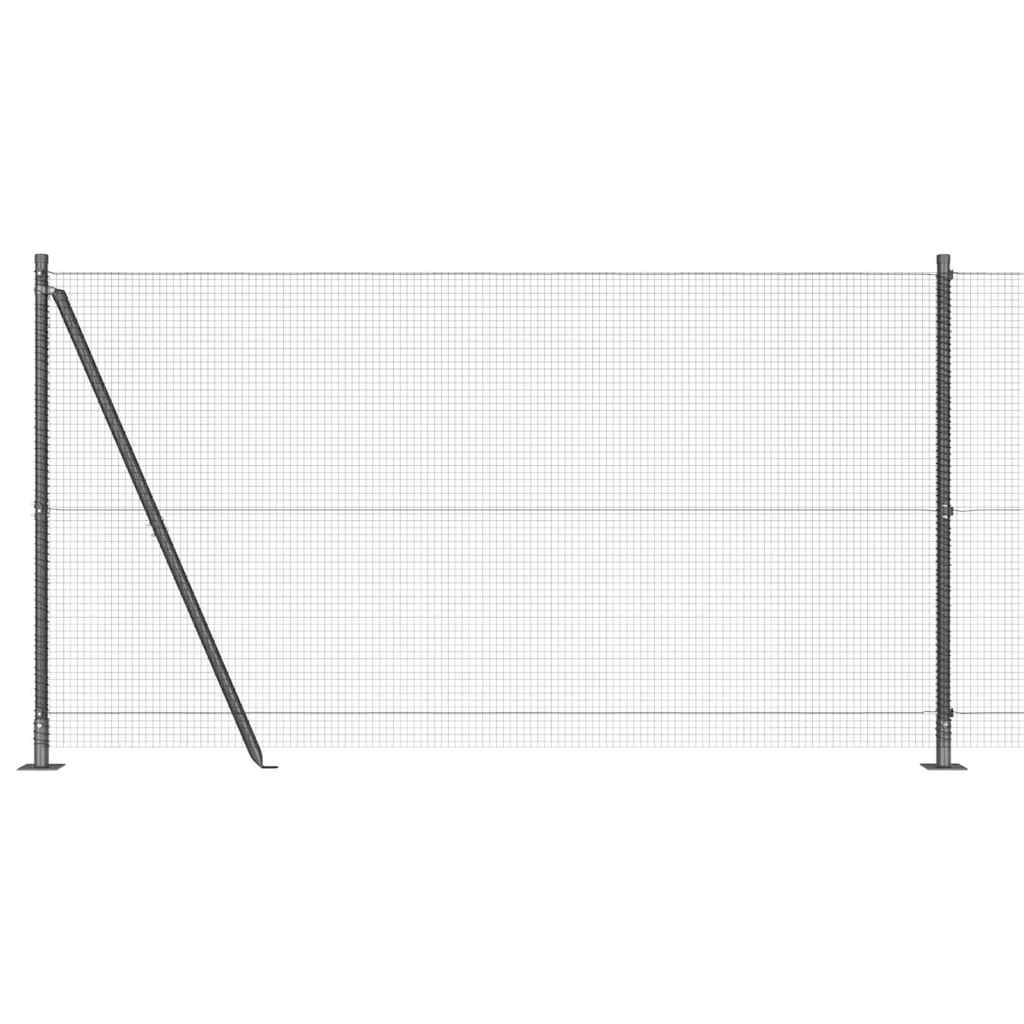 Zaun mit Pfosten Grau 1,2 x 10 m Stahl