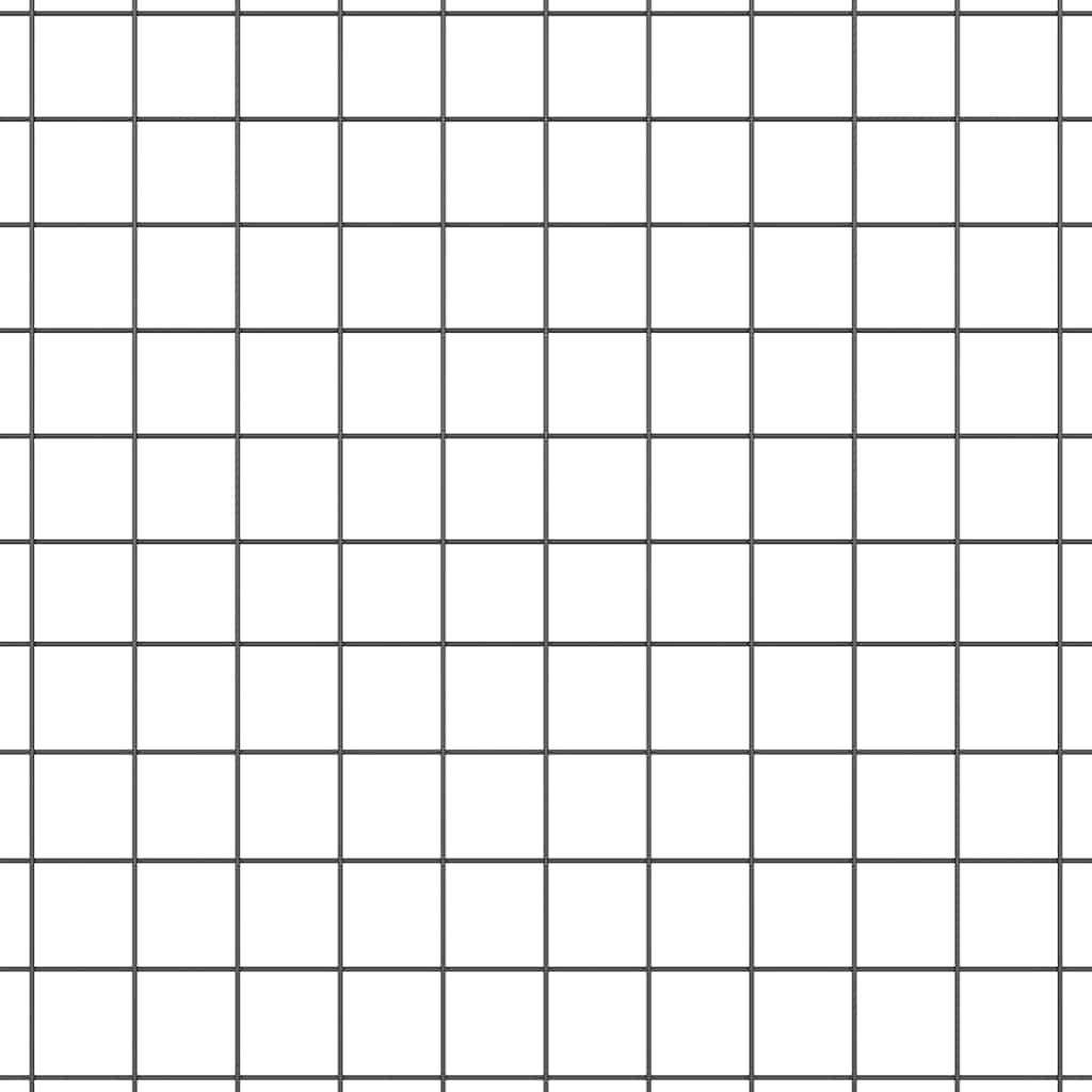 Zaun mit Pfosten Grau 1 x 25 m Stahl