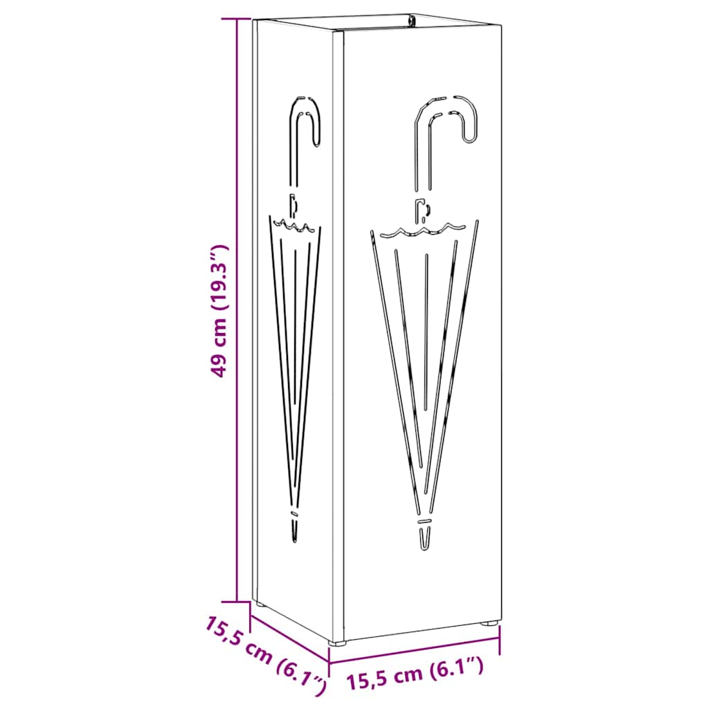 Sonnenschirmhalter Oliv 15,5 x 15,5 x 49 cm Metall