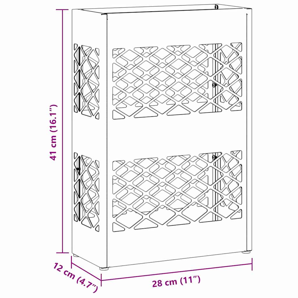 Sonnenschirmhalter mit Speicher Schwarz 28 x 12 x 41 cm Metall