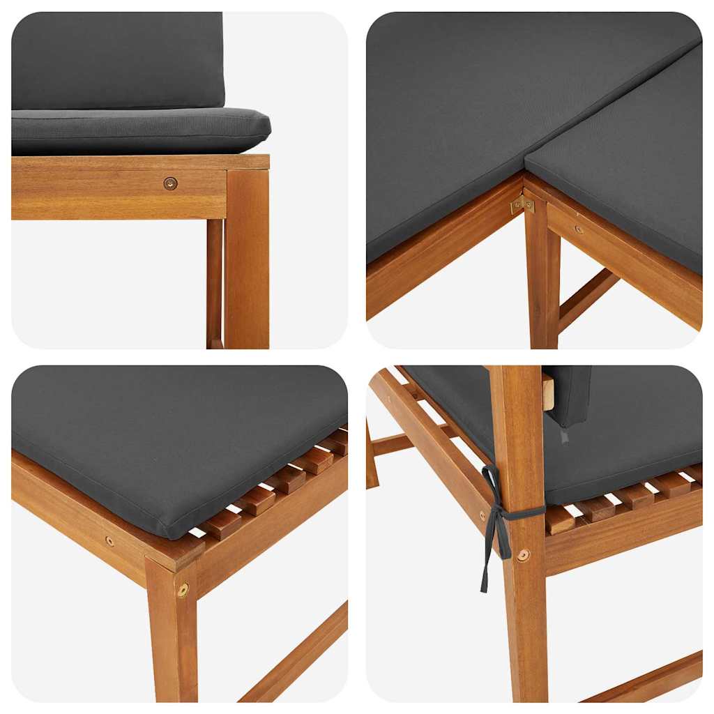 Garten Eckbank Braun 140 x 100 x 91cm Massivholz Akazie