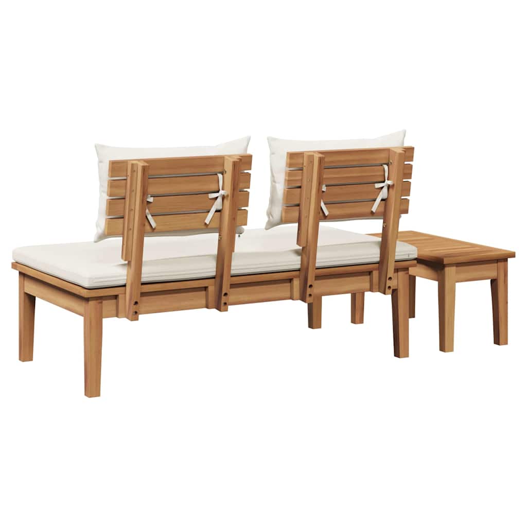 Gartenbank 2 pcs Braun Massivholz Teak