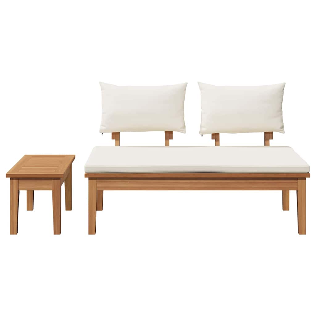 Gartenbank 2 pcs Braun Massivholz Teak