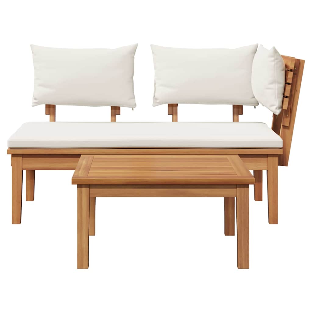Gartenbank 2 pcs Braun Massivholz Teak
