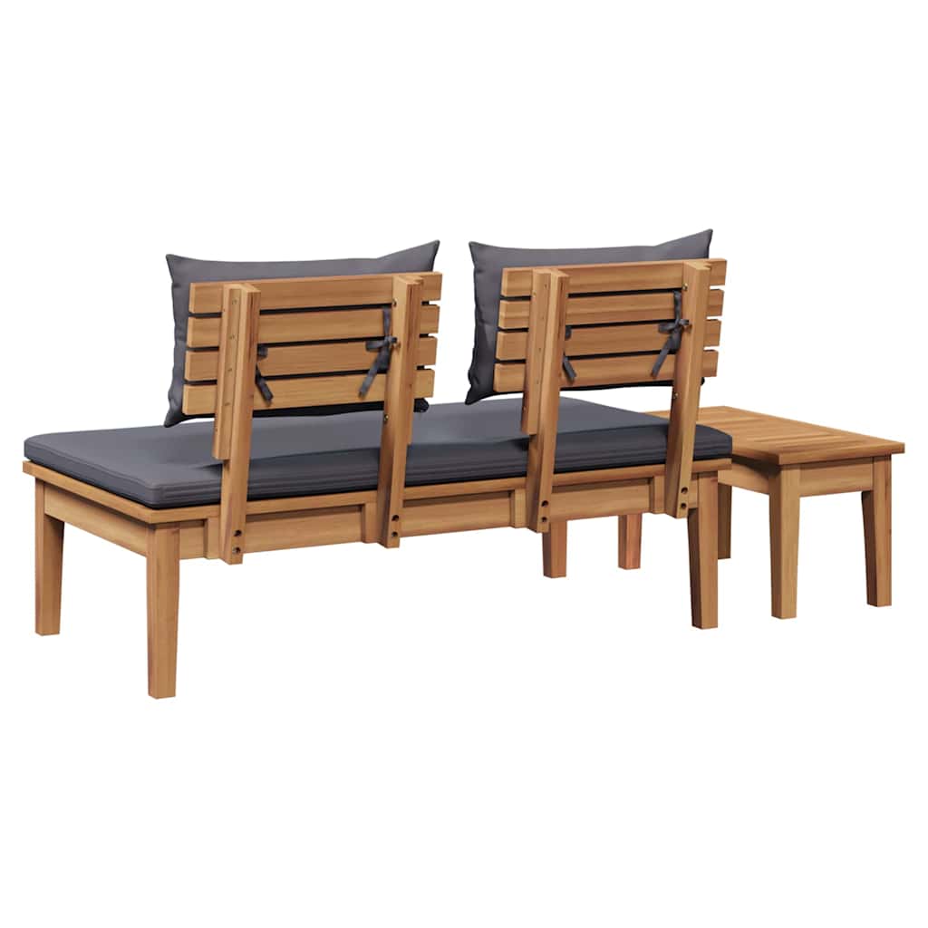 Gartenbank 2 pcs Braun Massivholz Teak