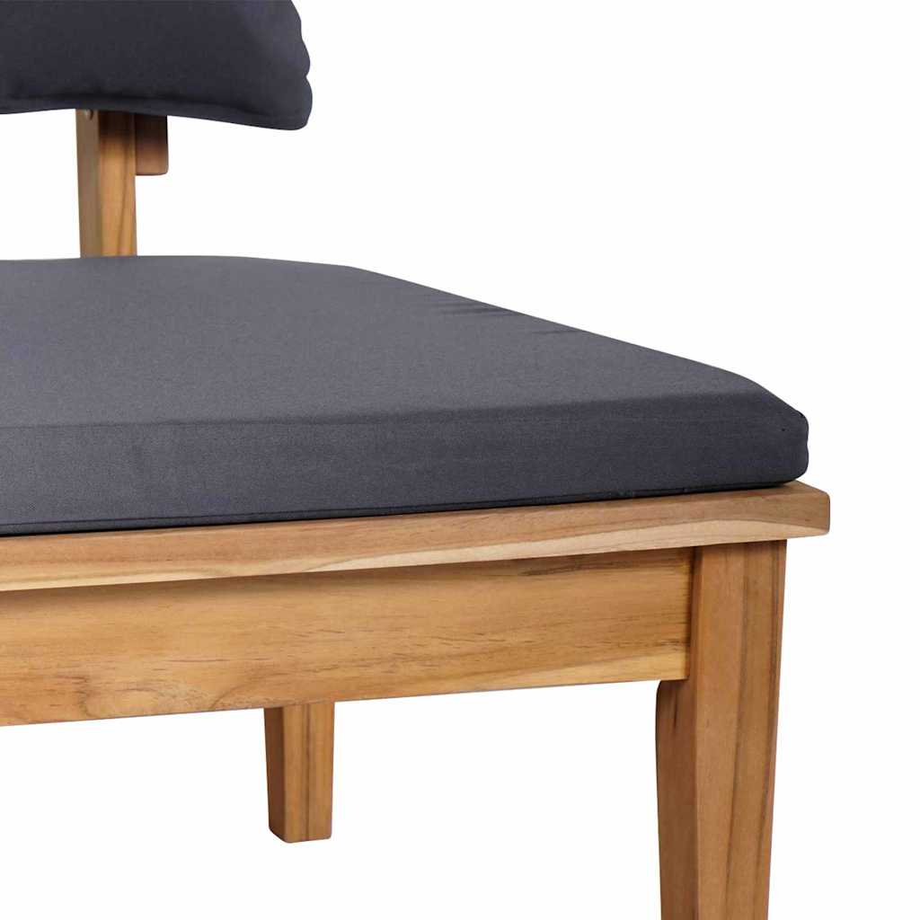 Gartenbank 2 pcs Braun Massivholz Teak