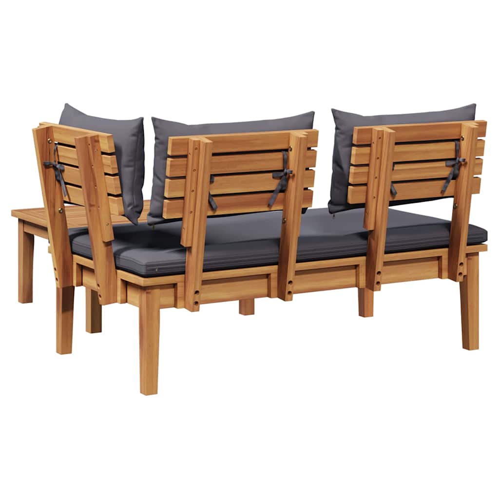 Gartenbank 2 pcs Braun Massivholz Teak