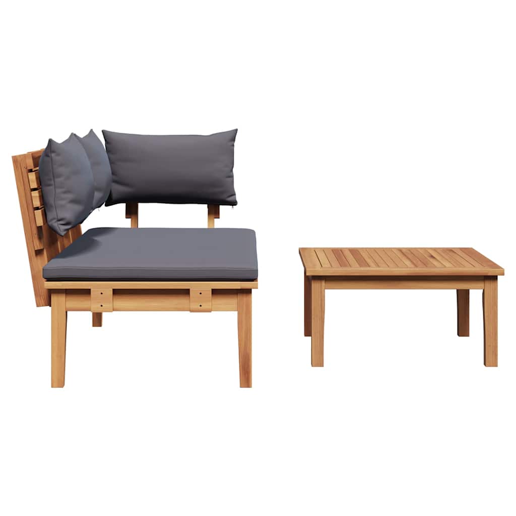 Gartenbank 2 pcs Braun Massivholz Teak