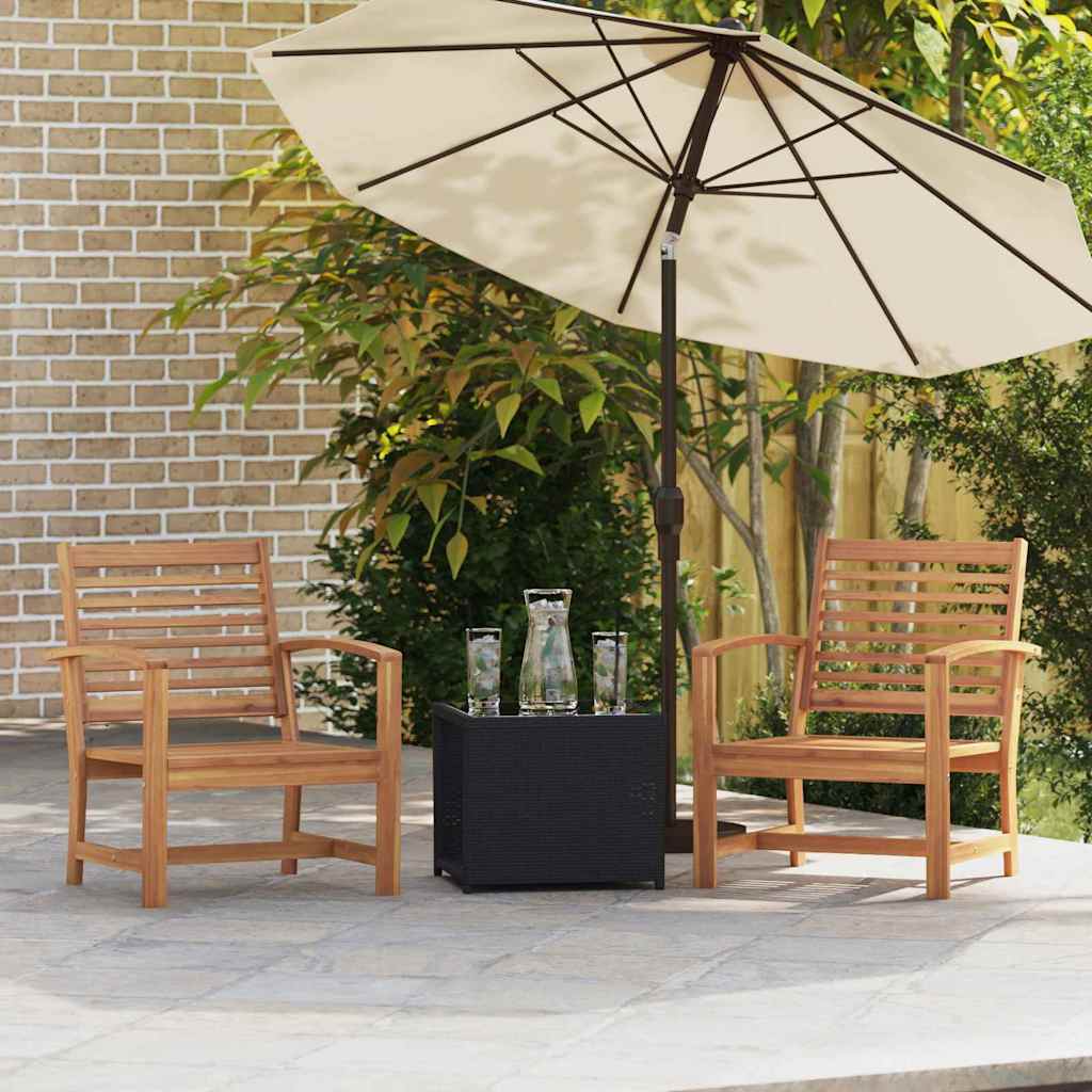 Gartenstühle 2 pcs Natur 60 x 65 x 76.5 cm Teak-Massivholz