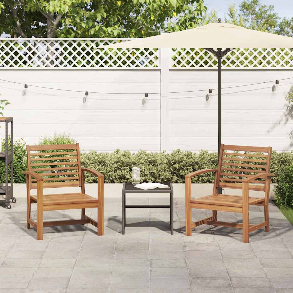 Gartenstühle 2 pcs Natur 60 x 65 x 76.5 cm Teak-Massivholz