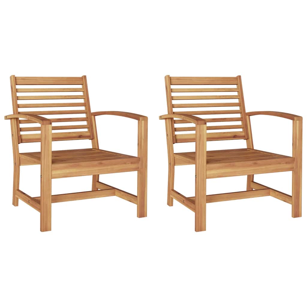 Gartenstühle 2 pcs Natur 60 x 65 x 76.5 cm Teak-Massivholz