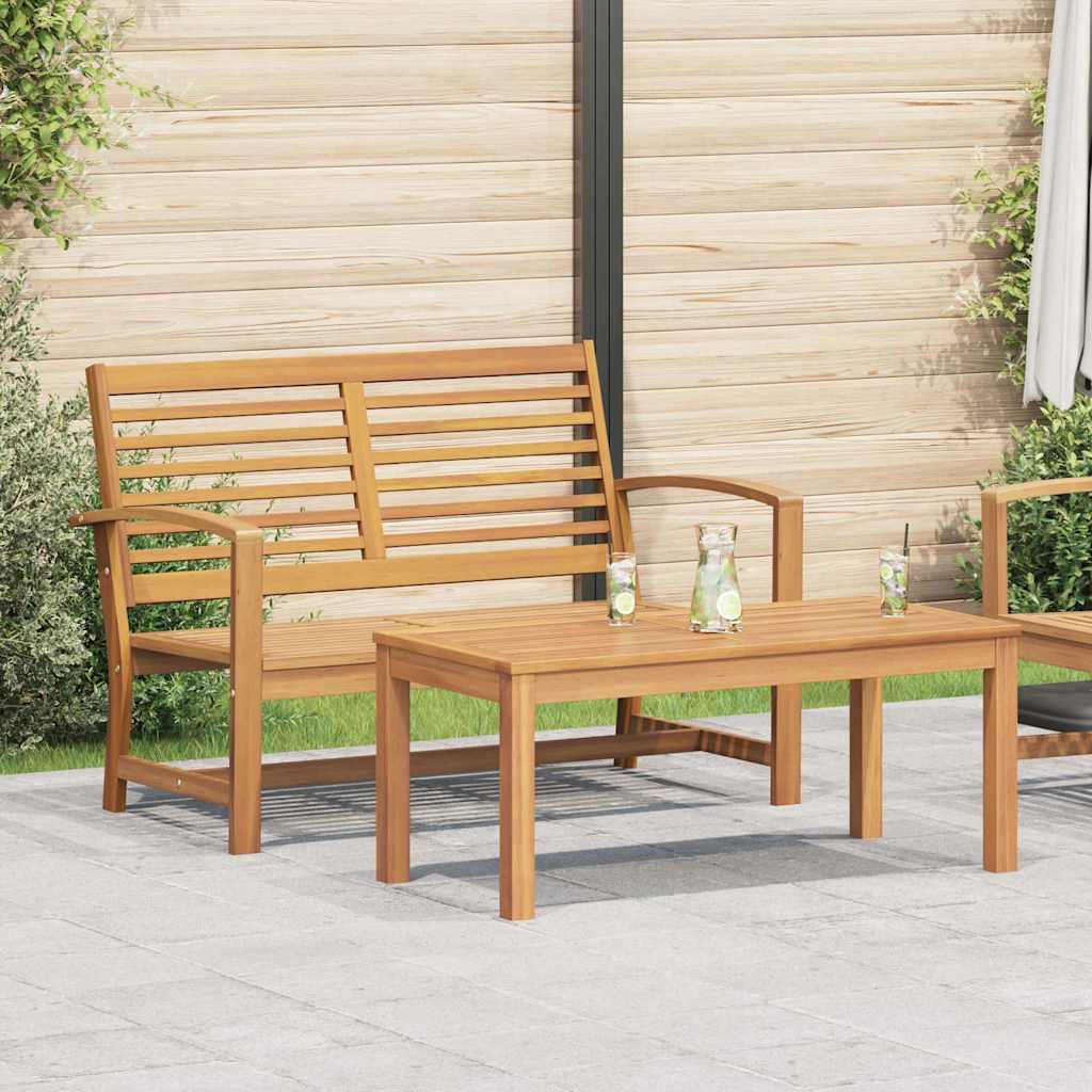 Garten-Sofa-Set Natur Teak-Massivholz