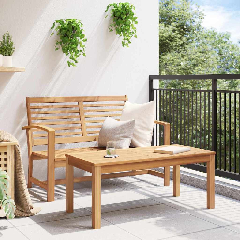 Garten-Sofa-Set Natur Teak-Massivholz