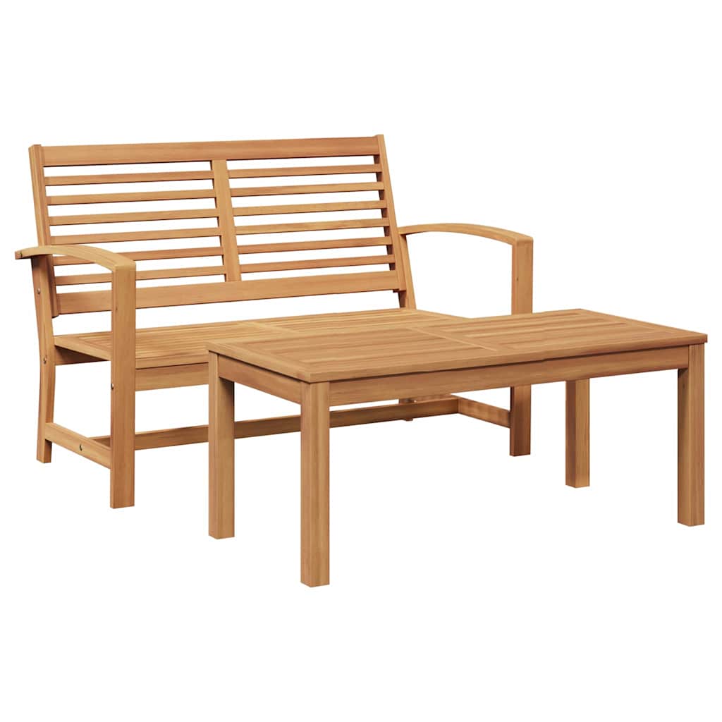 Garten-Sofa-Set Natur Teak-Massivholz