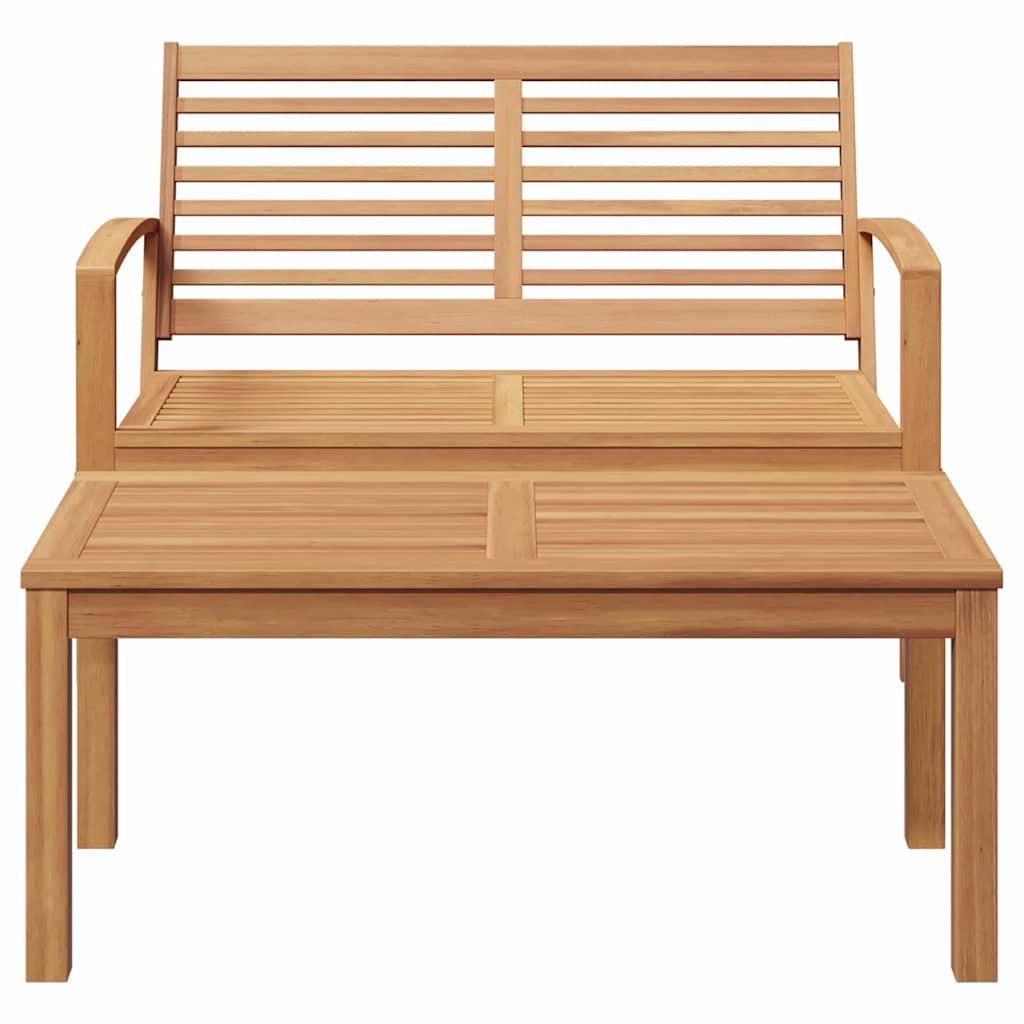 Garten-Sofa-Set Natur Teak-Massivholz