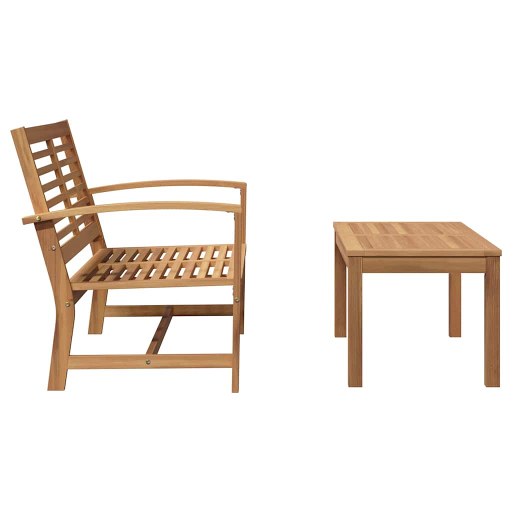 Garten-Sofa-Set Natur Teak-Massivholz